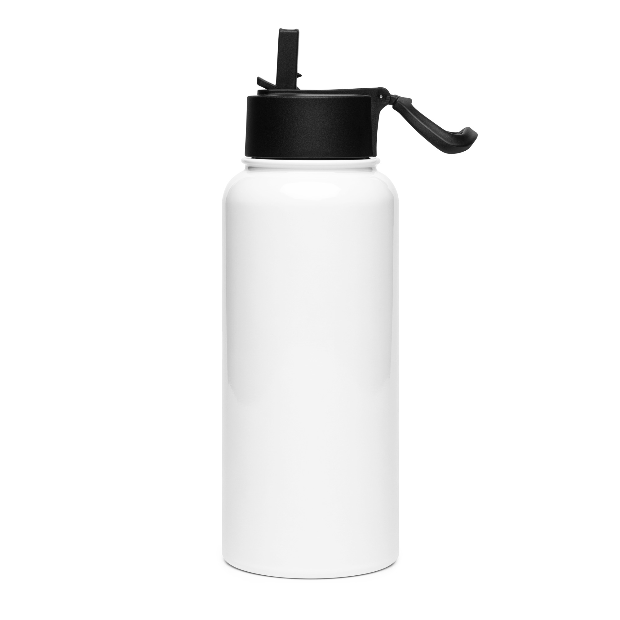 Botella de acero inoxidable con tapa de pajita MDMG blanco - Imagen 3
