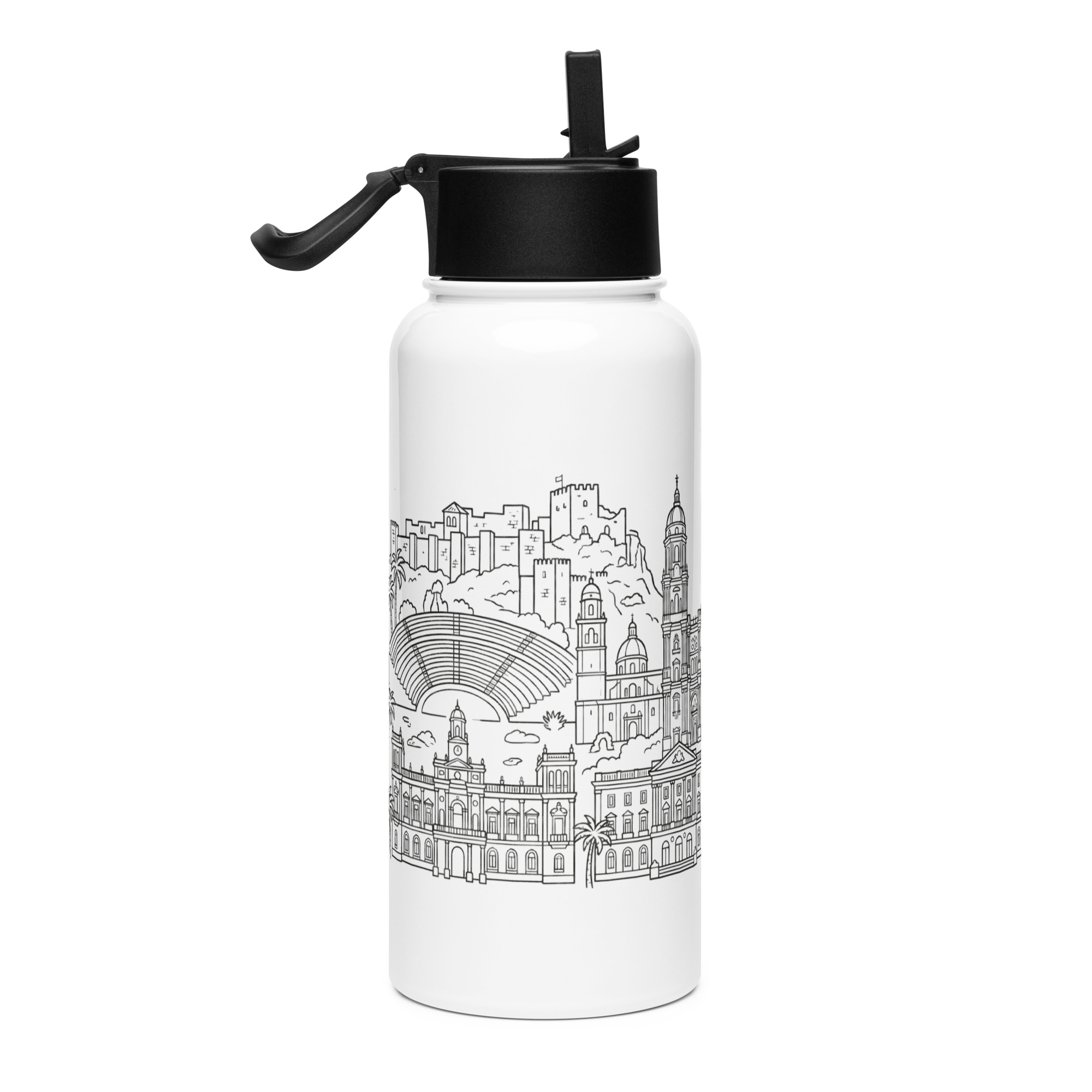 Botella de acero inoxidable con tapa de pajita Málaga - Imagen 4