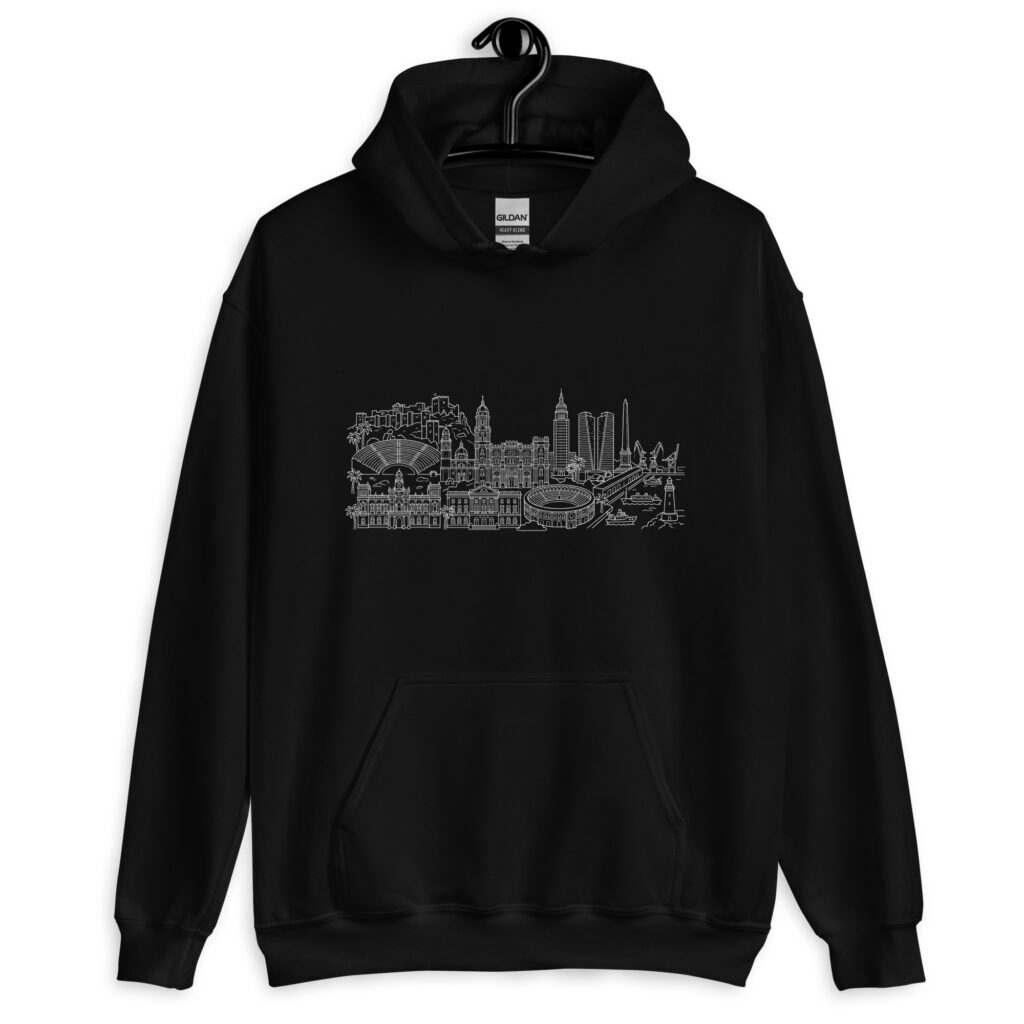 Sudadera con capucha Málaga negra