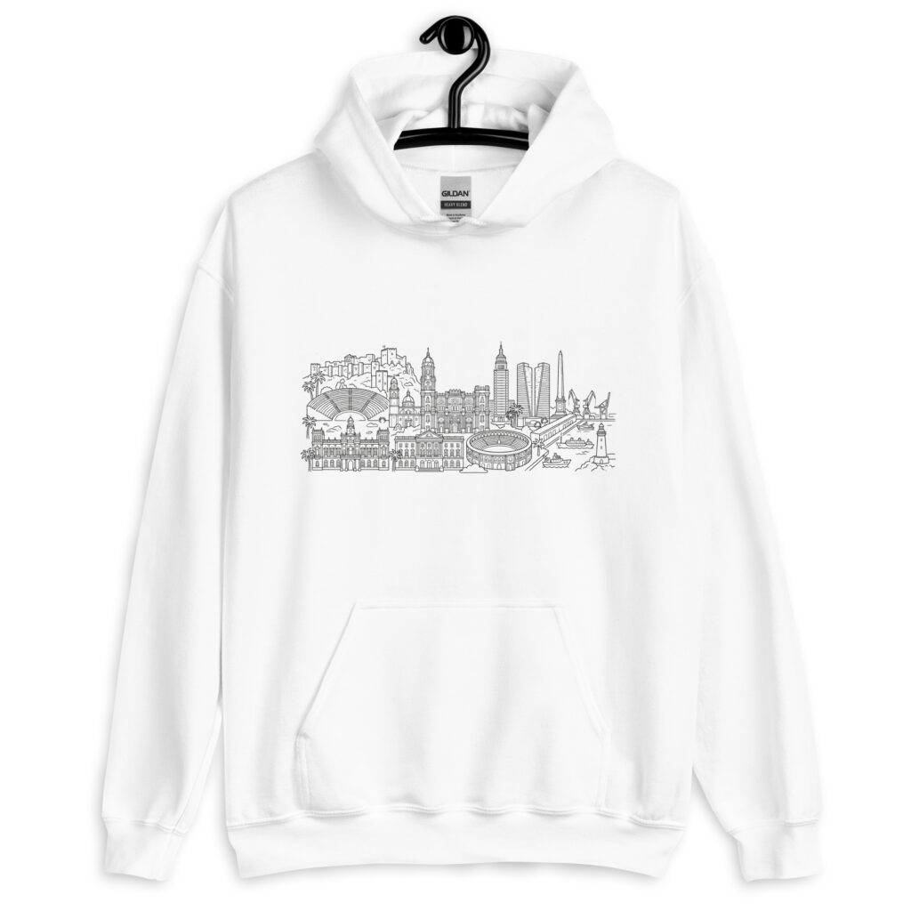 Sudadera con capucha Málaga blanca